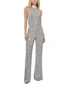 Alice And Olivia Cataline Sequin Jumpsuit In Silver
