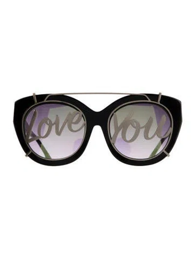 Pre-owned Alice + Olivia Cat-eye Gradient Sunglasses In Black