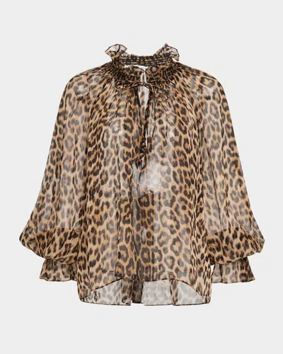 Alice And Olivia Catwalk Norah Tie-neck Peasant Blouse