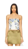 Alice And Olivia Cece Floral Embellished Cropped Top In White