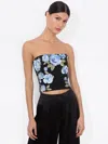 Alice And Olivia Cece Embellished Top In Black Multi