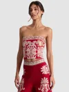 Alice And Olivia Cece Embroidered Top In Red