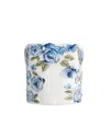 Alice And Olivia Cece Floral Embellished Cropped Top In Off White/multi