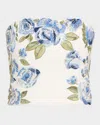 Alice And Olivia Cece Floral Embellished Cropped Top In Off White Multi