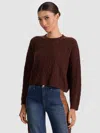 Alice And Olivia Cecilie Cashmere Cableknit Pullover In Brown