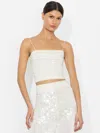 Alice And Olivia Ceresi Embellished Top In Off White/clear