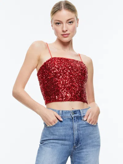Alice And Olivia Ceresi Sequin Bandeau Top