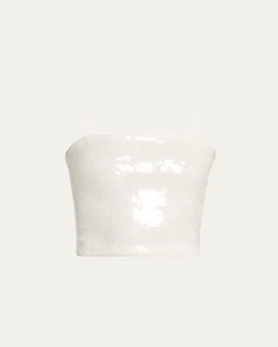 Alice And Olivia Ceresi Sequined Spaghetti-strap Bandeau Top