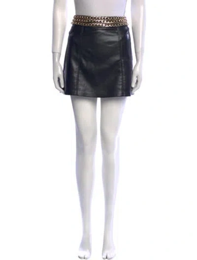 Pre-owned Alice And Olivia Chain-link Accents Mini Skirt In Black
