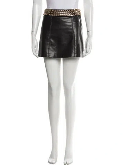 Pre-owned Alice And Olivia Chain-link Accents Mini Skirt In Black