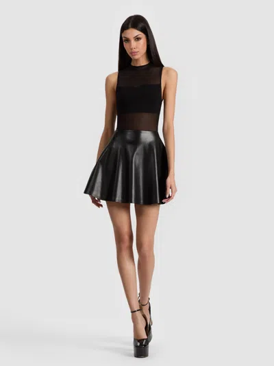 ALICE AND OLIVIA CHARA VEGAN MINI DRESS