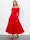 Alice And Olivia Chara Midi Dress In Bright Ruby
