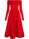 Alice And Olivia Chara Midi Dress In Red