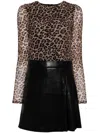 Alice And Olivia Delaina Mesh Long Sleeve Top In Brown