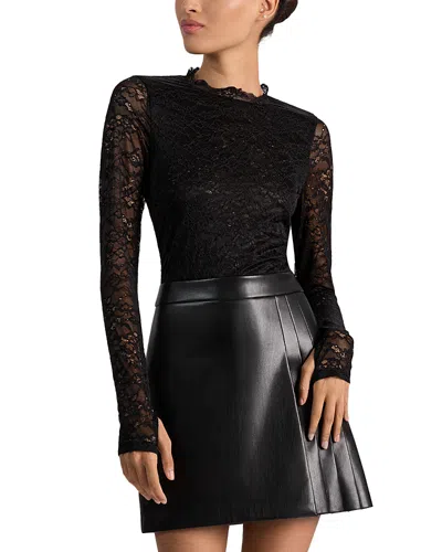 Alice And Olivia Chara Mixed Media Dress In Black