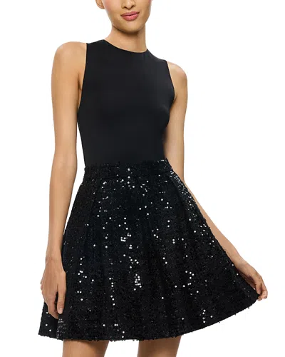 Alice And Olivia Chara Sleeveless Mini Dress In Black