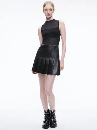 ALICE AND OLIVIA CHARA VEGAN MINI DRESS