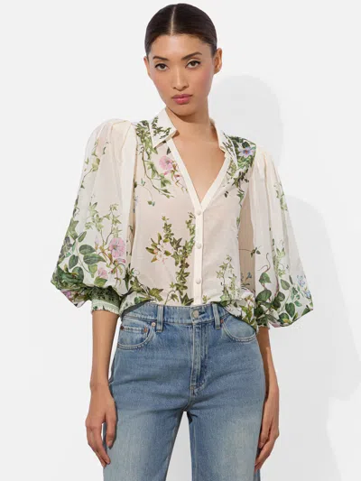 Alice And Olivia Charis Blouse In White