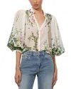 Alice And Olivia Charis Button Down Blouse Ivy Romance In White