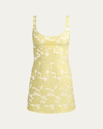 Alice And Olivia Charlotte Scoop Neck Mini Dress In Butter