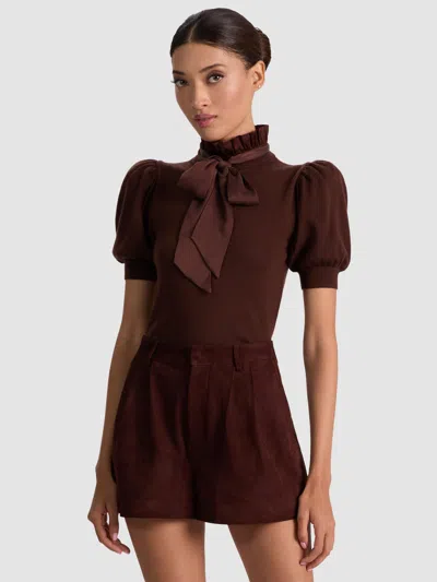 ALICE AND OLIVIA CHASE PUFF SLEEVE SWEATER