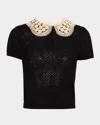 Alice And Olivia Chase Puff-sleeve Sweater In Multi