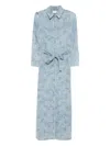 Alice And Olivia Chassidy Denim Shirt Dress In Blue