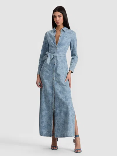 Alice And Olivia Chassidy Denim Shirt Dress In Multi