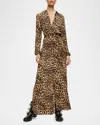 ALICE AND OLIVIA CHASSIDY LEOPARD-PRINTED MAXI SHIRTDRESS