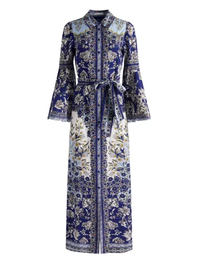 Alice And Olivia Chassidy Shirt Dress In Blue