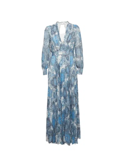Pre-owned Alice And Olivia Cheney Cut-out Maxi Dress In Blue