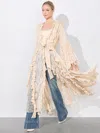 Alice And Olivia Cher Ruffle Maxi Robe In Champagne
