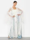 Alice And Olivia Cher Ruffle Maxi Robe In Off White