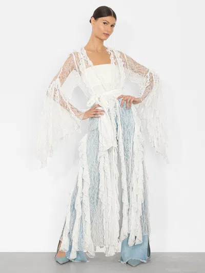 Alice And Olivia Cher Ruffle Maxi Robe In Multi