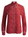 Alice And Olivia Chess-print Piped Shirt In Animal Print