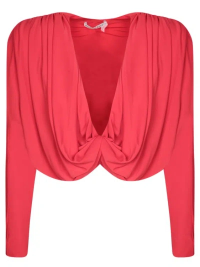Alice And Olivia Chic Cropped Blouse In Red
