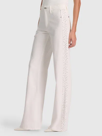 Alice And Olivia Chic Embellished Jean In White