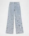 Alice And Olivia Chic Eyelet Jean In Blue