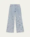 Alice And Olivia Chic Eyelet Jean In Blue
