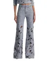 Alice And Olivia Chic Eyelet Jean In Blue
