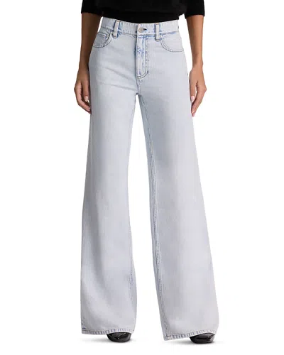 ALICE AND OLIVIA ALICE AND OLIVIA CHIC HIGH RISE WIDE LEG JEANS IN DARK LIGHT INDIGO