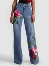 Alice And Olivia Chic Full Length Jean In Blue