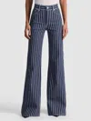 Alice And Olivia Chic Striped Jean In Blue