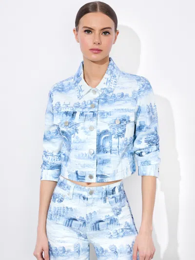 Alice And Olivia Chloe Cropped Jacket In Chateau