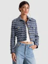 Alice And Olivia Chloe Cropped Boxy Jacket In Purple