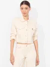 Alice And Olivia Chloe Cropped Jacket In Nude