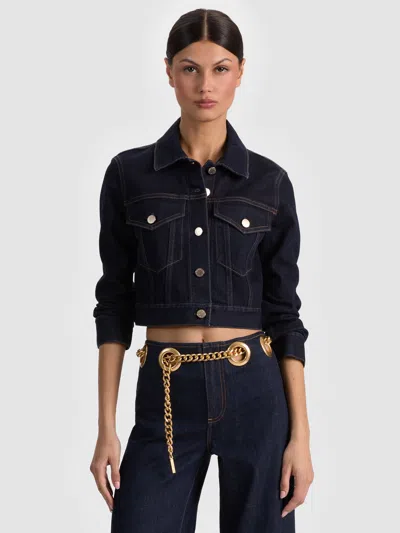 Alice And Olivia Chloe Denim Jacket In Blue