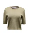 Alice And Olivia Alice & Olivia Ciara Crop Top In Gold Metallic Cotton In Gold