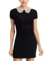 Alice And Olivia Ciara Short Sleeve Sweater In Black