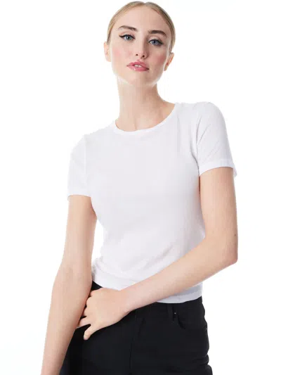 Alice And Olivia Cindy Classic Cropped Tee In White